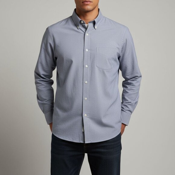 Brooks Brothers Other - Brooks Brothers 346 Non Iron Blue Micro Check Dress Shirt Mens 17.5 4/5